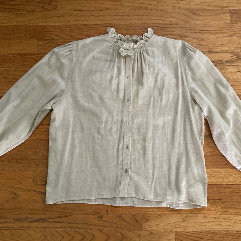 ba&sh women’s Batsy embroidered blouse in ecru